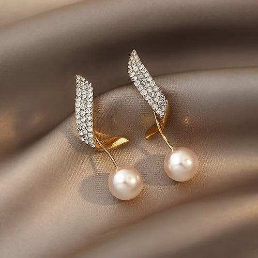 Crystal feather bead earrings