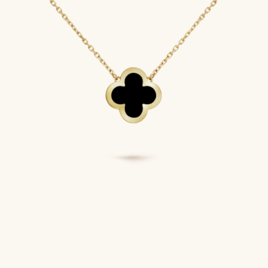 Clover leaf necklace black