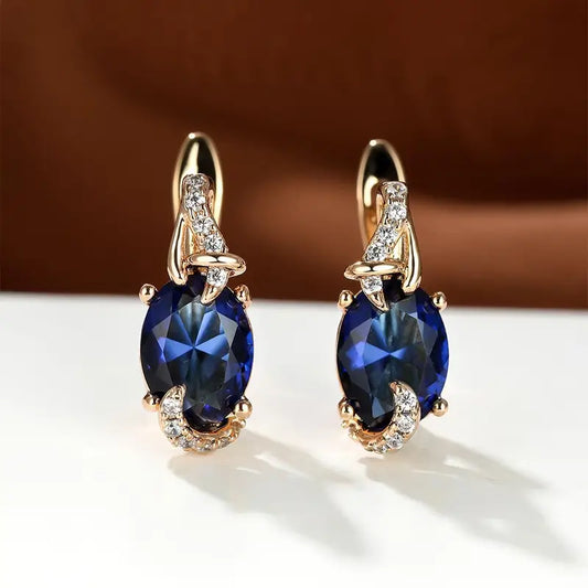 Royal midnight hanging earrings | Gold