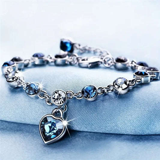 Ocean Heart Shine Bracelet | White gold