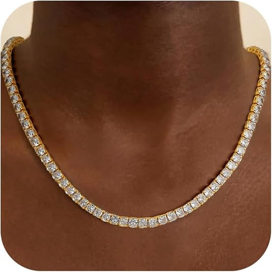 Tennis necklace | Gold