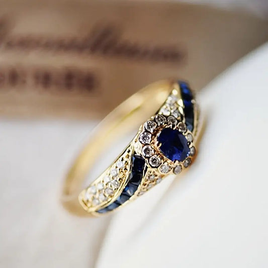 Gold sapphire band ring