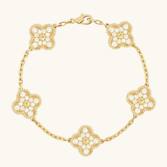 Diamond clover bracelet
