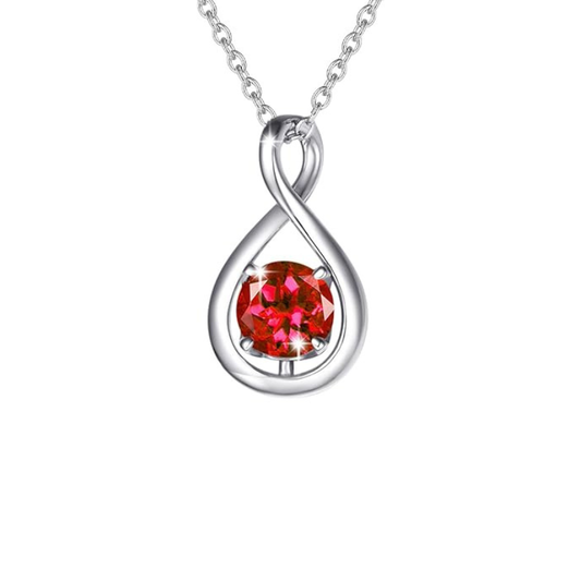 Ruby Infinity Pendant Necklace | White gold