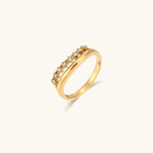 Adeline diamond imitation gold ring