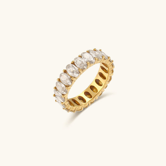 Antoinette diamond imitation gold ring