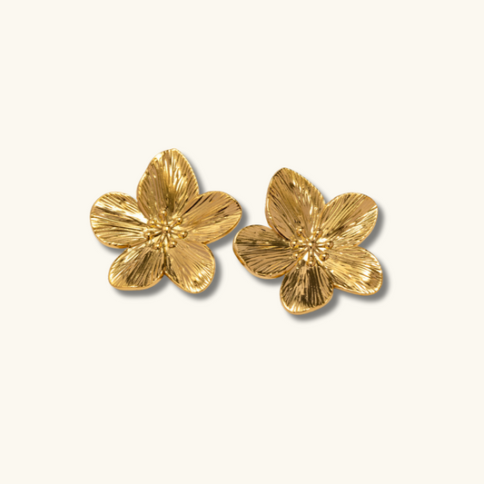 Alice flower gold earrings