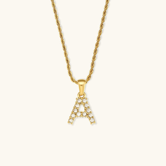 Maeve letter initial diamond necklace