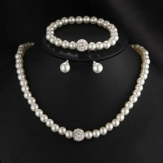 Pearl beaded jewellery set