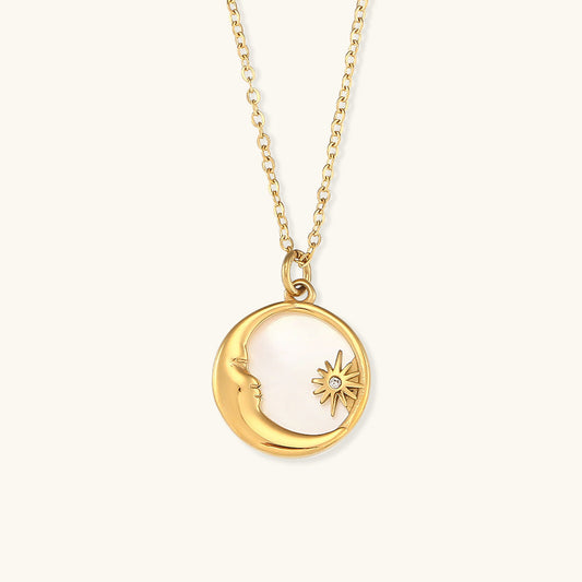 Evangeline Moon Gold Necklace
