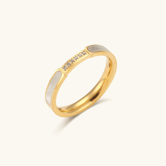 Gabrielle diamond imitation gold ring