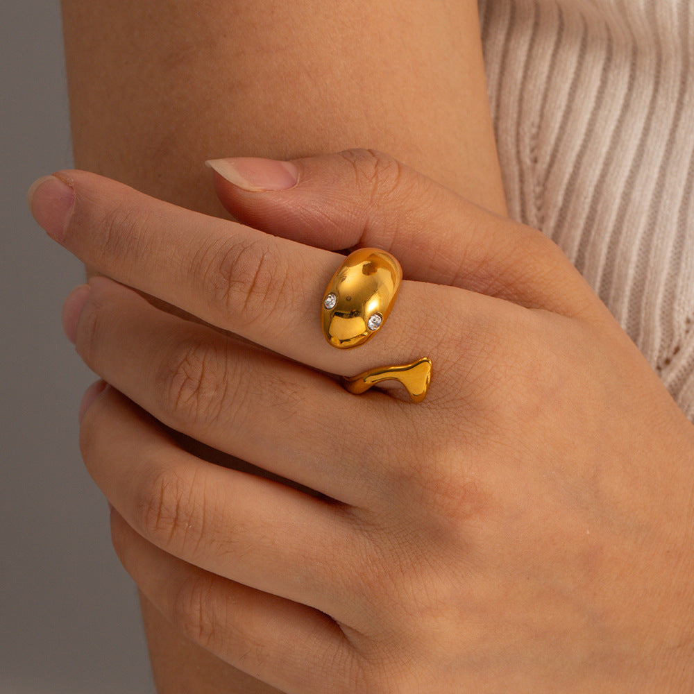 Etta Gold Snake Ring