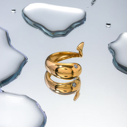 Etta Gold Snake Ring
