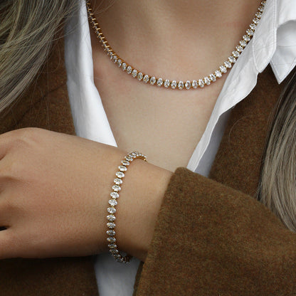 Wisteria diamond tennis necklace