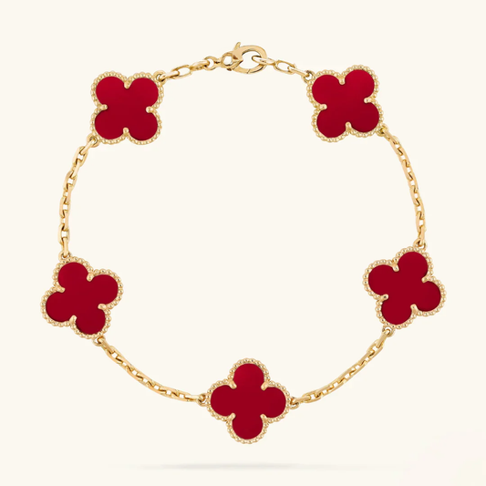 Cloverleaf bracelet red