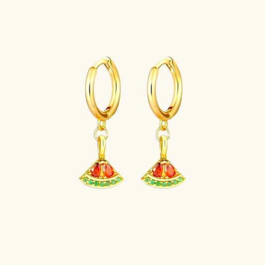 Belalore watermelon hoop earrings