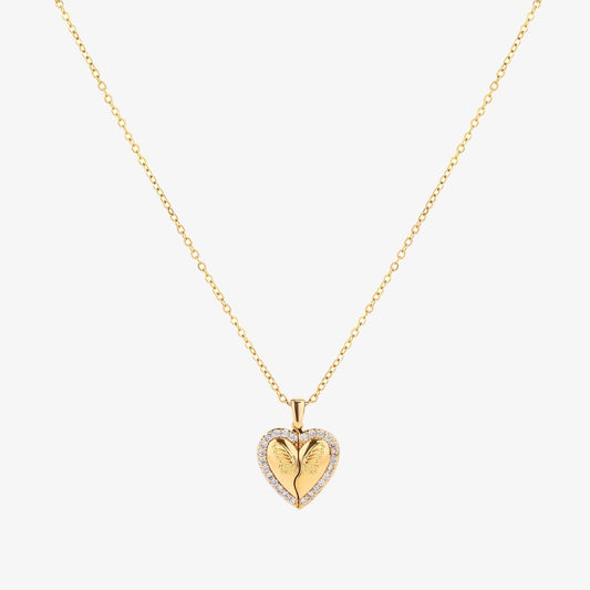 Butterfly Heart Necklace | Gold