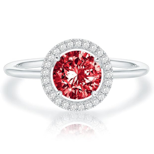 Crimson red shine promise ruby ​​ring | White gold