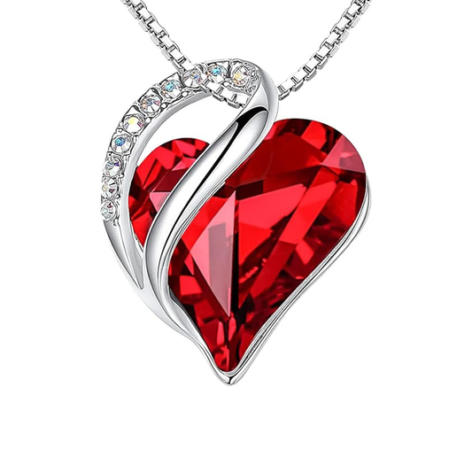 Infinity Heart Ruby Necklace | White gold